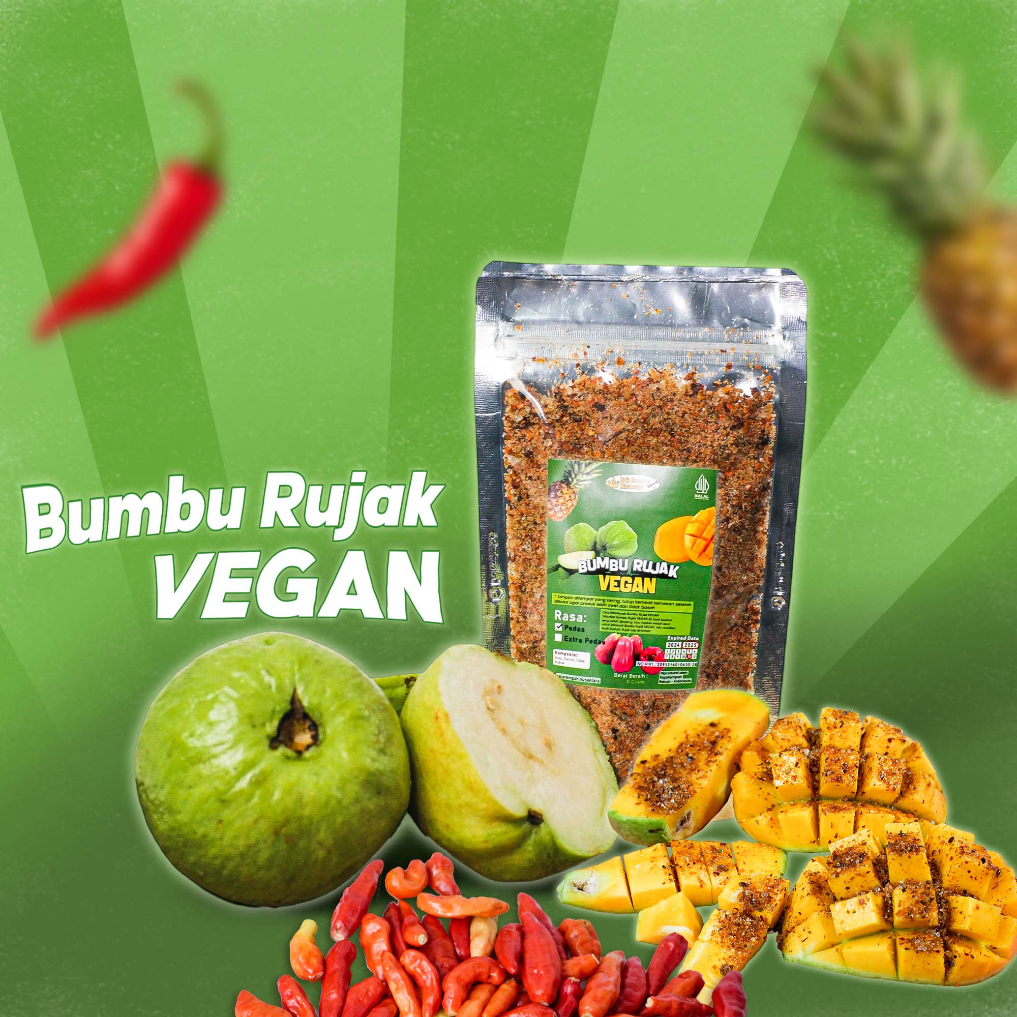 bumbu rujak vegan salah satu varian baru produk dari rajarempah